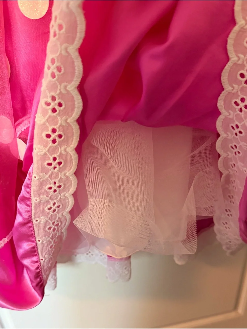 Disney Pink Polka Dot Party Dress with White Collar & Bow